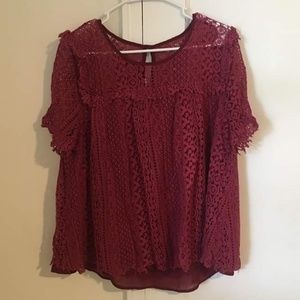Entro Berry Lace Blouse